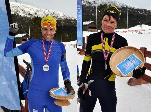 Andre Haugsbø og Torunn Grut vann Tverrfjelldilten 2013. Foto: Inge Fænn